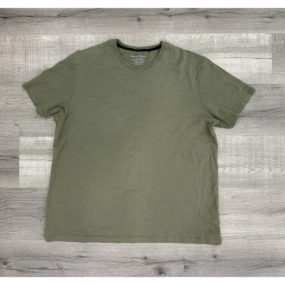 Banana Republic‎ Men's Luxe Touch Performance 100% Cotton T-shirt Green READ